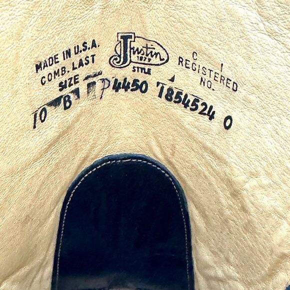 Justin Women’s Red & Black Ostrich Leather Cowboy Boots Size 10 Western Cowgirl - Picture 9 of 11